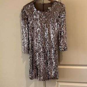 Rubber Ducky Productions, Inc. Silver Embellished Midi Dress